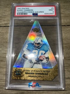 1997 BARRY SANDERS Pacific Cramers Choice Awards Diecut #5 PSA 9 MINT 1:721 - Picture 1 of 2