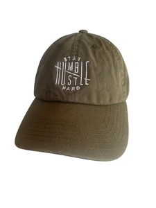 Stay Humble Hustle Hard Olive Green Cotton Baseball Cap Adjustable Strap - Picture 1 of 6