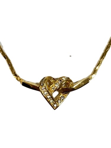 Collana Christian Dior Cuore Top Donna Con Strass GLD