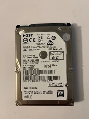  HTS541010A9E680 pn: 0J26333 mlc: DA5218 China 2013 1TB 2.5" SATA HDD  A18-18 - Image 1 of 2