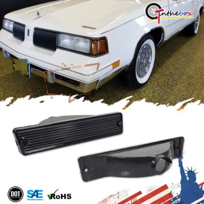 2PCS Smoke Front Parking Signal Lights Housings For 81-88 Oldsmobile Cutlass 442 - Image 1 of 4