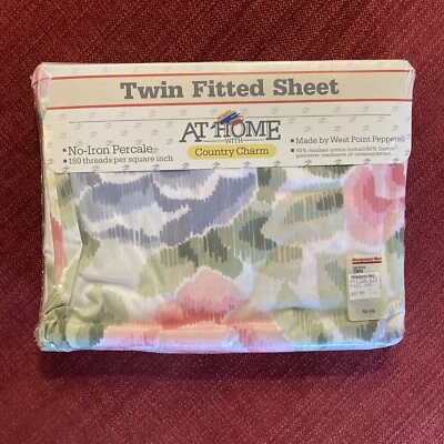Sábana Ajustable West Point Pepperell Percal Doble Celeste Floral Country Charm 180 Foto 1 de 4