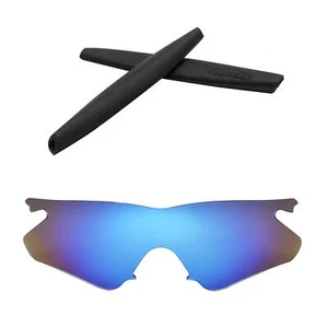 Walleva Non-Polarized Ice Blue Lenses + Black Earsocks For Oakley M Frame Heater - Picture 1 of 7