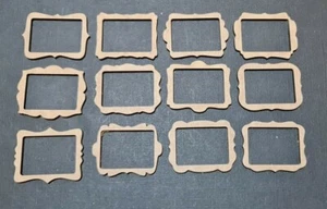 12x Mixed Rectangular Frames MDF Craft Shapes Wooden Embellishments - Picture 1 of 3