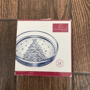 Mikasa Celebrations Crystal Evergreen Collection Coaster Set Christmas Tree - Picture 1 of 4