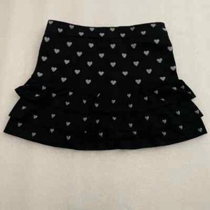 Girls Black Ruffle Heart Design Mini Skirt Size small 4-6x - Picture 1 of 5