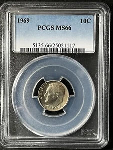 Moneda de diez centavos Roosevelt 1969 10C graduación profesional MS66 25021117 - Imagen 1 de 2