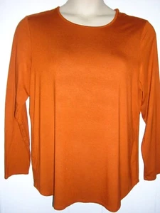 Top escote redondeado manga larga naranja calabaza oscuro talla 3 (XL 16) CHICO'S - Imagen 1 de 4