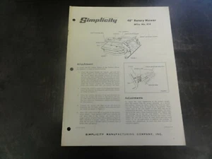 Simplicity 48" Rotary Mower Manual No. 414 - Picture 1 of 3