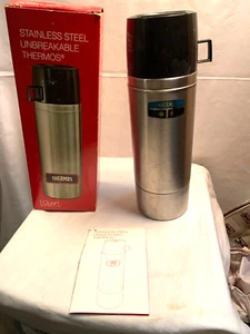 Vintage Edelstahl Thermoskanne Modell 2464S Stopfen 764 Quart Größe King-Seeley Box - Bild 1 von 10