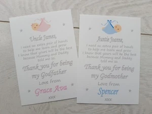 Personalisierte Danke, dass du meine Patin bist Pate Pate Geschenkkarte Baby - Bild 1 von 1