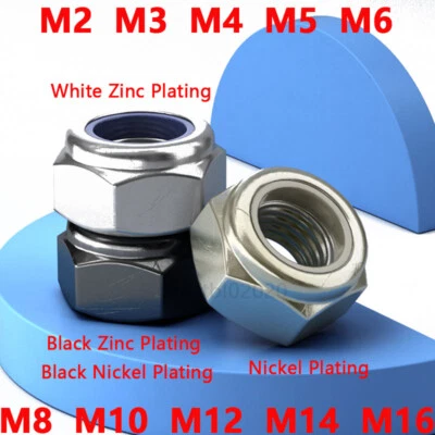 Stopmuttern Sicherungsmutter Selbstsichernde Muttern M2~M16 DIN 985 Verzinkt - Bild 1 von 4