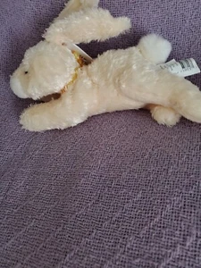Walmart Bunny Rabbit Plush Stuffed Animal Easter Spring Yellow W/ Bow 9" Laying - Picture 1 of 8