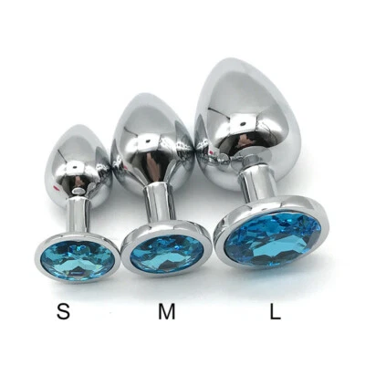 Heart Stainless Steel Anal Butt Plug S/M/L Set Sex Toy For Women Men Couples USA - Image 1 of 4