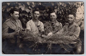 Postcard RPPC Jewish Legion Soldiers WWI Drinking - Picture 1 of 2