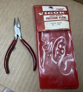 Vigor PL-175 CHAIN NOSE PLIER 4-1/2" MILLED JAWS - Made In Sweden - Picture 1 of 2