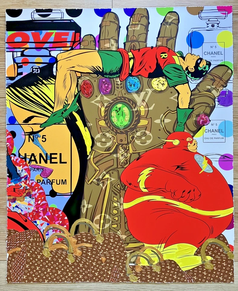 Arte callejero original pintura mixta sobre papel arte Mr Clever impresión artística 20x24  Foto 1 de 1