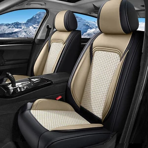 For Subaru Impreza 2007-2021 Car 5 Seat Covers Front&Rear Pad Fuax Leather Beige - Picture 1 of 8