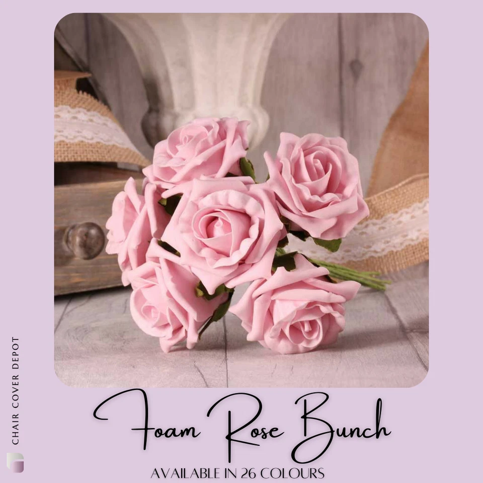 WEDDING EVENT DÉCOR FLORAL DÉCOR FOAM ROSE FLOWER BUNCH SMALL VARIOUS COLOURS - Image 1 of 1