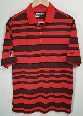Cal State Fullerton Titans Nike Golf Polo Shirt Orange Striped Men's Size Large - Image 1 of 4