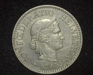 SWITZERLAND 1885-B 10 RAPPEN KM27 EXTREMELY FINE ~D3 - Picture 1 of 2