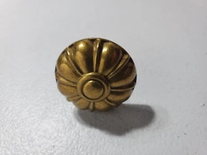 Vintage Belwith Brass Round Flower Knob - Picture 1 of 4