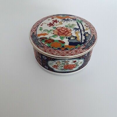 Antique Vintage Hand Painted Porcelain Imari Japanese Bowl Jewellery Box • 30.19£