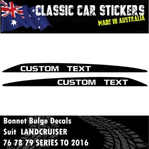 Custom text bonnet scoop bulge sticker for V8 Landcruiser VDJ 70 76 78 79 series - Picture 1 of 5