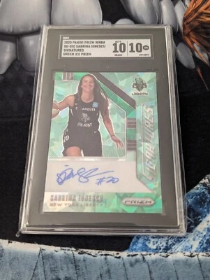 2020 PANINI PRIZM WNBA - RC - GREEN ICE SIGNATURES - SABRINA IONESCU - SGC 10/10 - Image 1 of 2