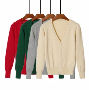 Spring women Cardigan Long Sleeve Sweater Coat Knitted Tops Cardigans Outwear - Picture 1 of 36