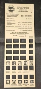 Harrah's Casino Las Vegas Vintage Camera d'albergo Telefono Cover Carta - Foto 1 di 4