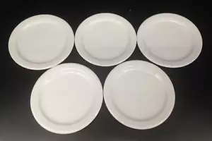 Set of 5 Vintage REGO White Porcelain Restaurant Ware Bread And Butter Plates - Picture 1 of 4