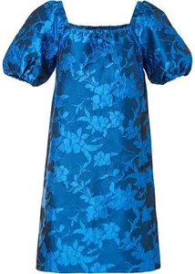 Kleid Jacquard Gr. 44 Blau Gemustert Damen-Dress Mini Freizeitkleid Neu - Bild 1 von 1