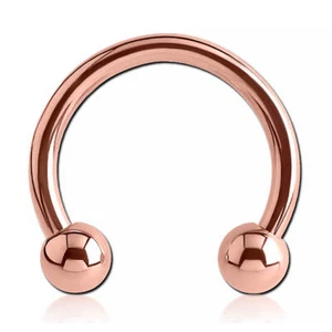 Micro fer à cheval boule plaqué or rose 18 carats - Imagen 1 de 1