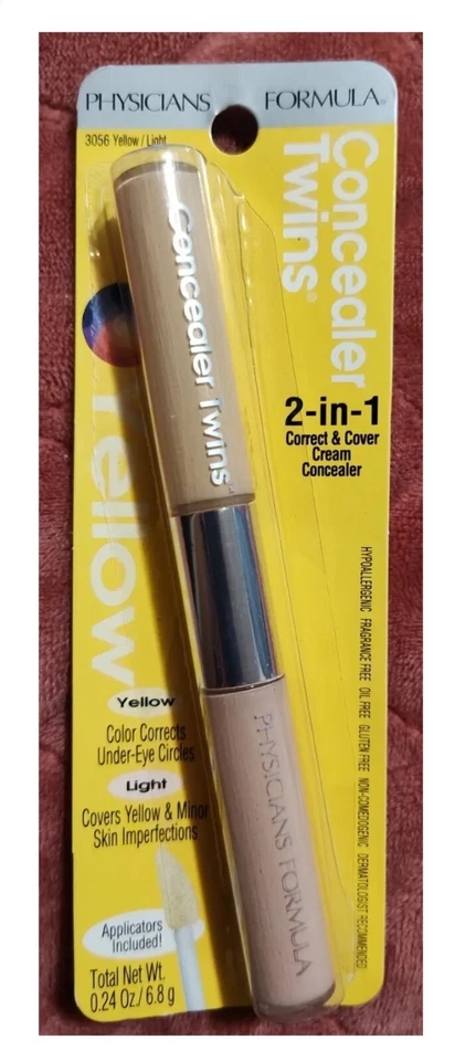 PHYSICIANS FORMULA CONCEALER TWINS 2 IN 1 CREAM CONCEALER # 3056 YELLOW - Image 1 of 1