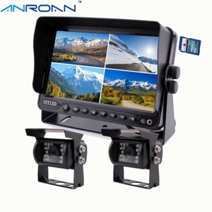 9“ Monitor Quad Screen DVR Recorder Backup Camera Truck Trailer RV Camera System - Picture 1 of 12