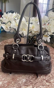 New Wilsons Leather Brown Pebble Leather Satchel Shoulder HandBag Purse - Picture 1 of 10