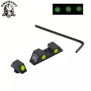 Fiber Optic Front & Rear Sight for Glock 17 17L 19 22 23 24 26 27 33 34 35 38 39 - Picture 1 of 10