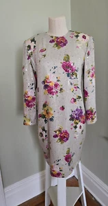 GORGEOUS VINATAGE SEQUIN DRESS 100% SILK FLORAL Weddings, Events, Nights out S/M - Picture 1 of 8