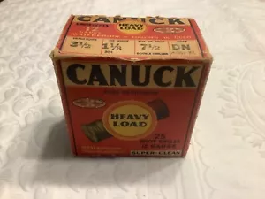 Vintage Dominion Canuck 12 Guage Heavy Load Empty Shotgun Shell Box - Picture 1 of 8