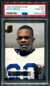 PSA 10 GEM MINT 1994 STADIUM CLUB ISAAC BRUCE #332 RAMS ROOKIE RC HOF 3978 DB259 - Picture 1 of 1