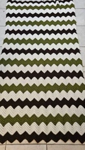Q Blanket Crocheted Vintage Handmade 65" x 34" Estate Sale - Picture 1 of 6