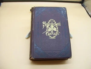 Antique 1879 William Shakespeare Complete Works Two Volumes In One HC Book Rare - Imagen 1 de 17