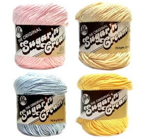 (1) Filato Sugar 'n Cream 2,5 oz polvere blu - crema - giallo RARO ~ a scelta - Foto 1 di 9