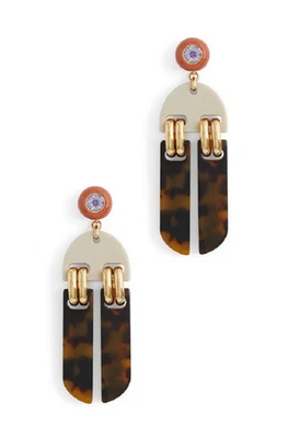 Kate Spade New York Earrings Be Bold Statement Earring Neutral Cream Brown Gold - Image 1 of 4