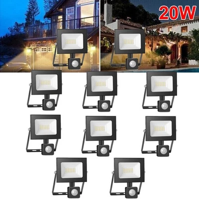 10x20W LED floodlight outdoor spotlight lamp IP65 with motion detector  - Image 1 of 4