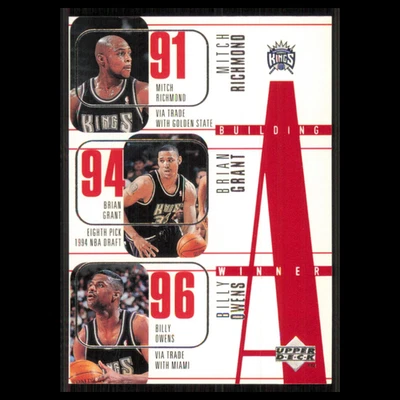 Mitch Richmond/Brian Grant/Billy Owens #158 1996 Upper Deck Sacramento Kings NBA Foto 1 de 3