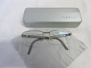 Lightec Pewter Morel Eye Glasses w Case, 2828S, 55-18 140 GG 030, Made in France - Picture 1 of 9