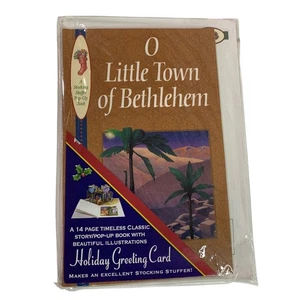 O Little Town of Bethlehem New Pop-Up Book Illustrated 14 Pages Card Stocking - Picture 1 of 6