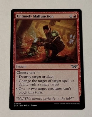 MTG Untimely Malfunction - Duskmourn: House Of Horror LP - Image 1 of 2